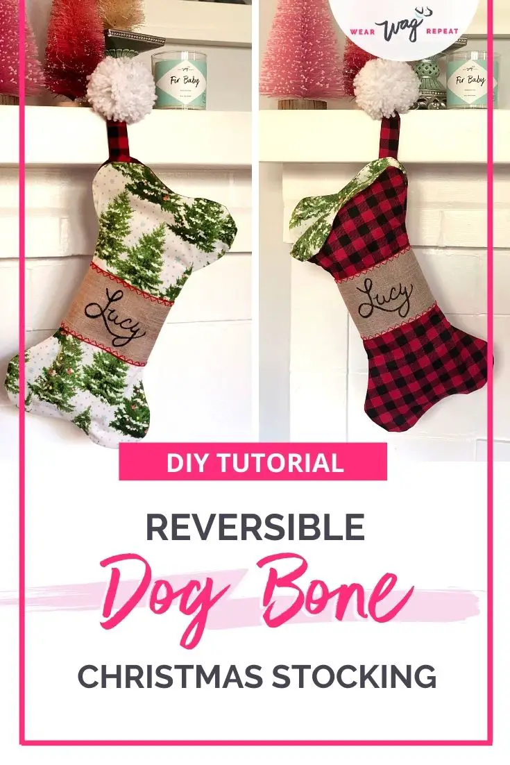 DIY reversible dog bone stocking